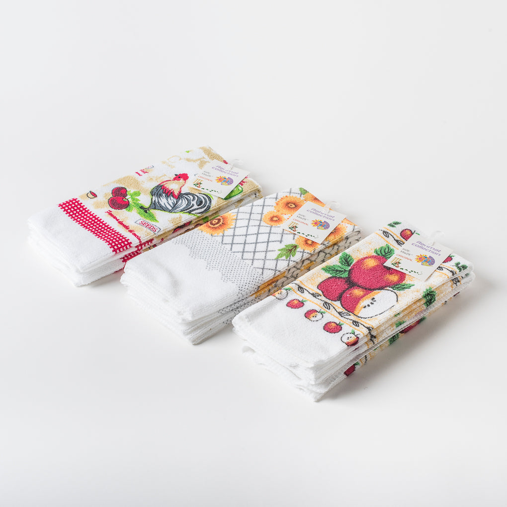 Assorted Microfibre Tea Towel - Pack of 6 - ClickThatClicks 