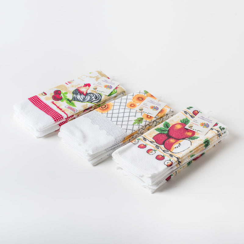 Assorted Microfibre Tea Towel - Pack of 6 - ClickThatClicks 