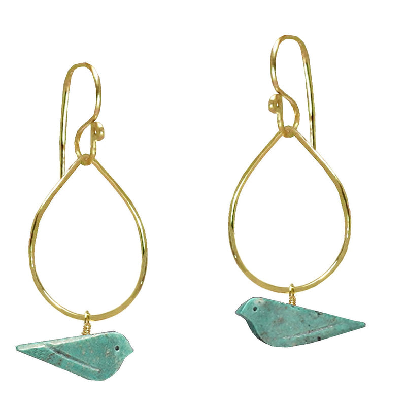 Hammered Drops with Turquoise Bird - ClickThatClicks 