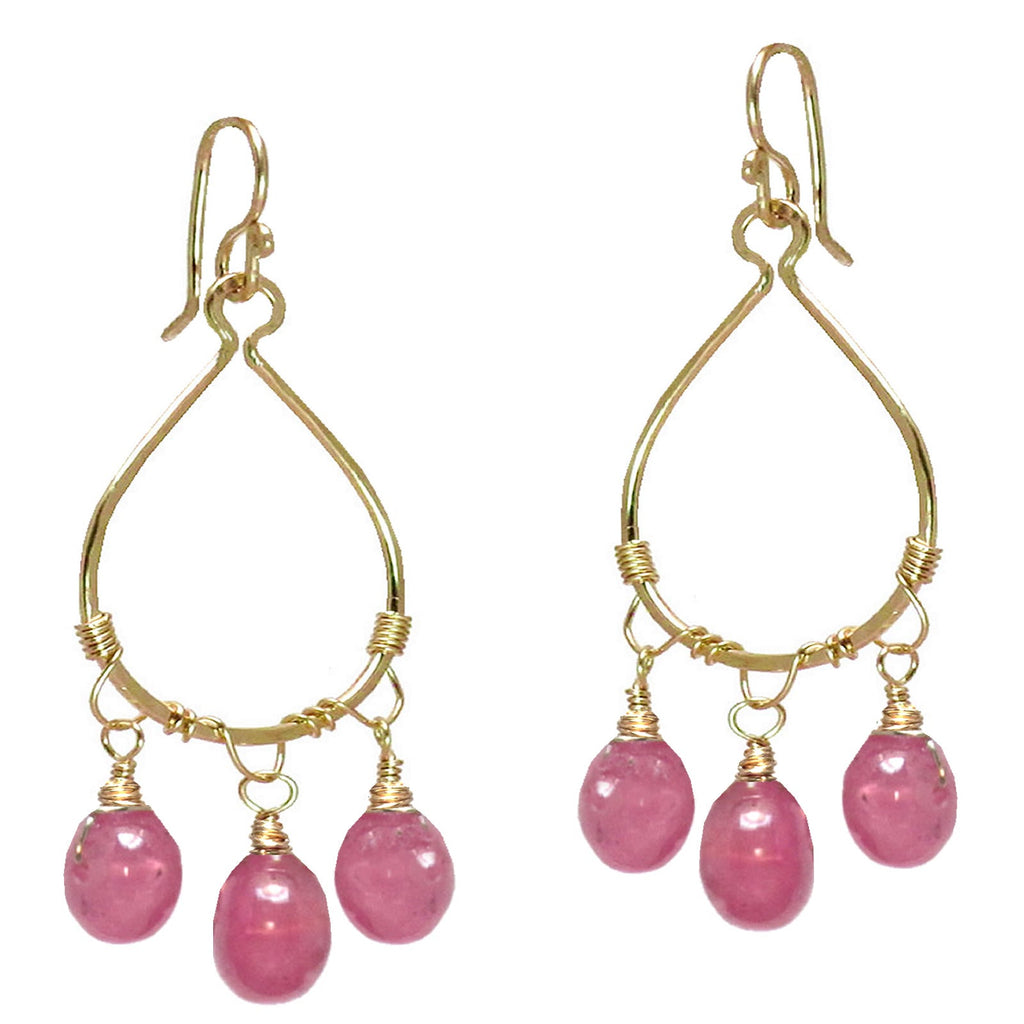 Hammered Drops with Pink Ruby - ClickThatClicks 
