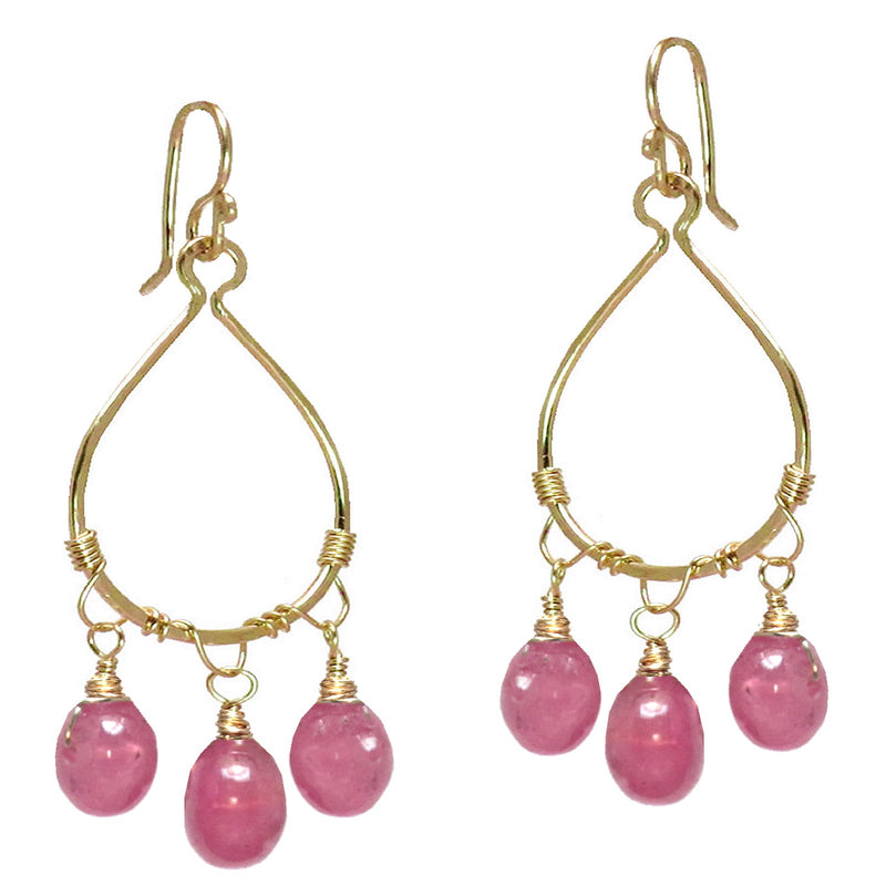 Hammered Drops with Pink Ruby - ClickThatClicks 