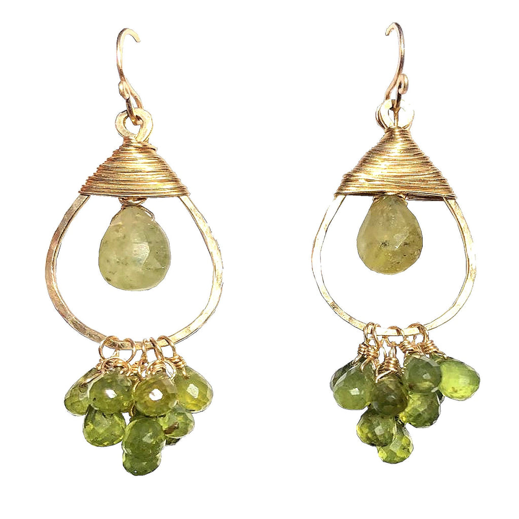 Hammered Drops with Vesuvianite & Peridot - ClickThatClicks 