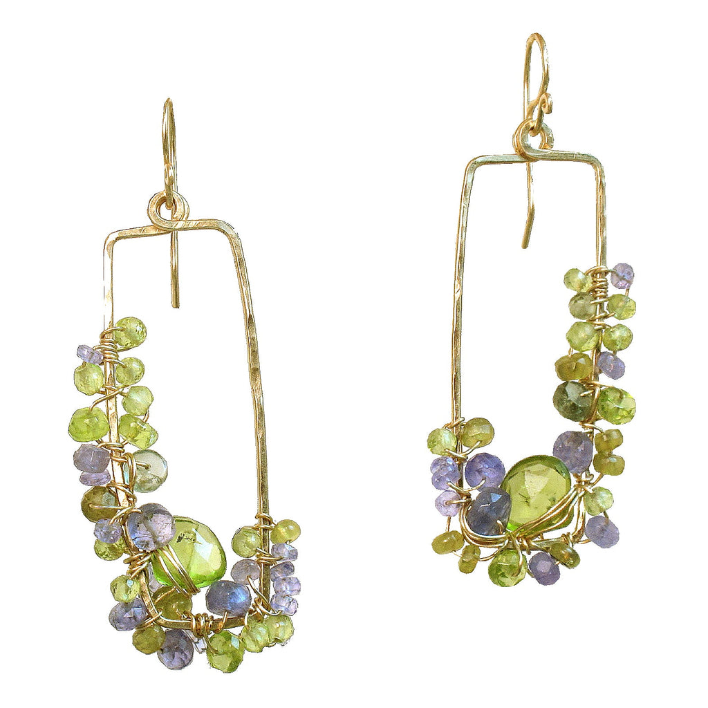 Hammered Rectangles with Amethyst, Tanzanite & Topaz - ClickThatClicks 