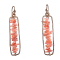 Hammered Rectangle Earrings with Pink Coral - ClickThatClicks 