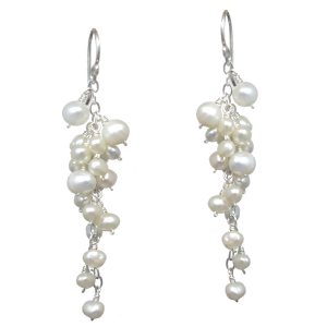 Ivory Freshwater Pearl Cluster Earrings