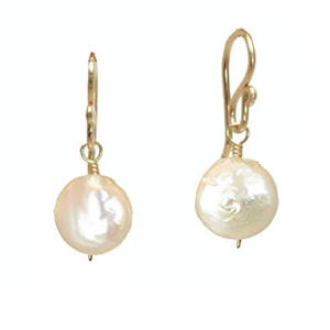 Ivory Coin Pearl Earrings