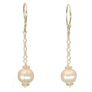 Pearl & Silver Bead Chain Earrings