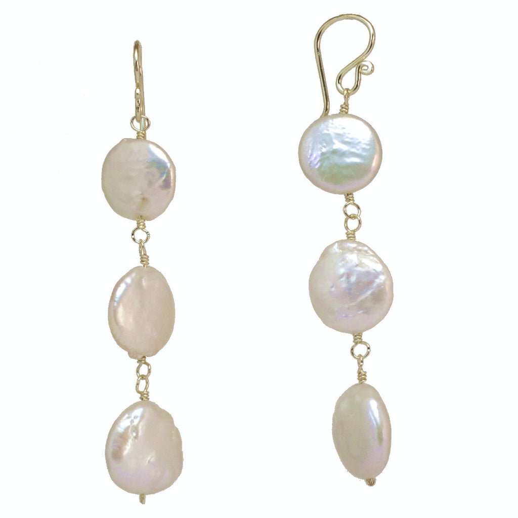 Ivory Coin Pearl Earrings – Artisan Handmade Jewelry