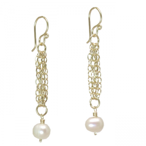 Ivory Pearl Chain Earrings