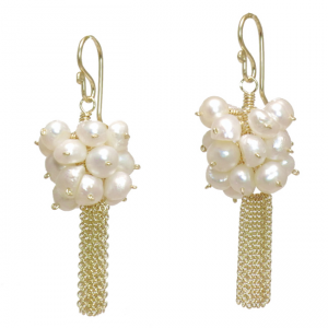 Ivory Pearl Chain Earrings
