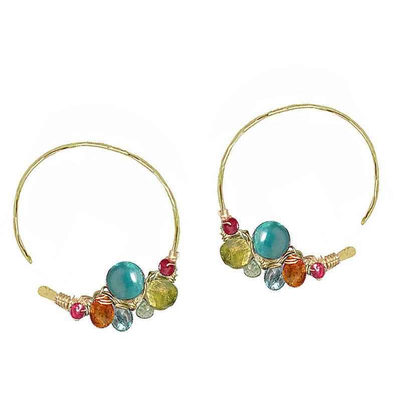 Tropical Gemflare Open Hoops - ClickThatClicks 