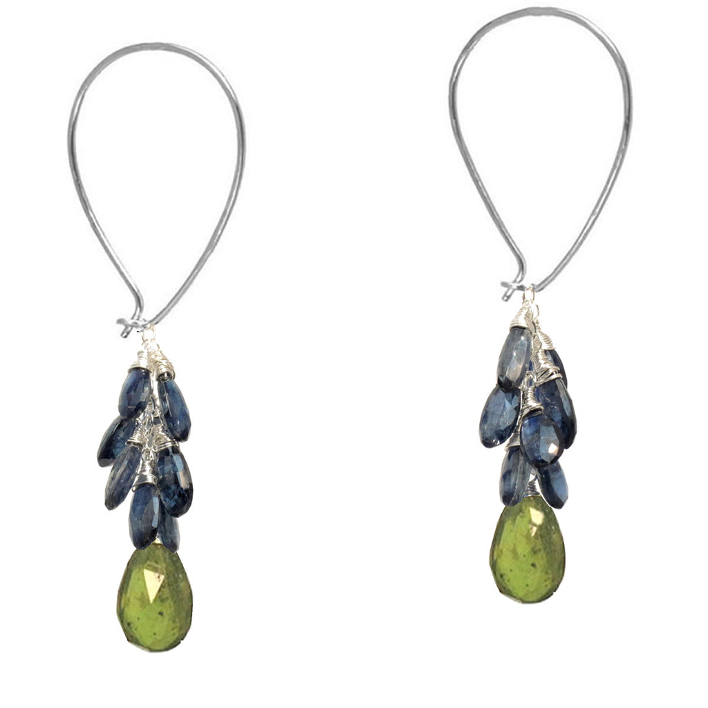 Kyanite & Idocrase Cluster Long Earwires - ClickThatClicks 