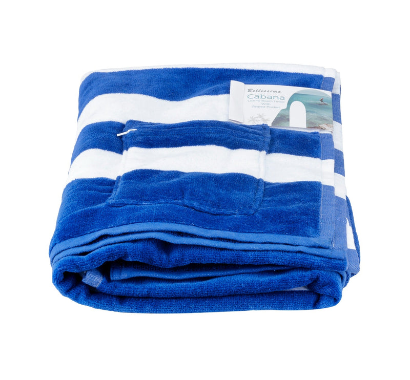 Cabana Stripe Velour Beach Towel - ClickThatClicks 
