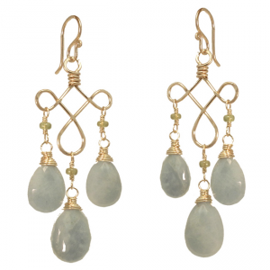 Peridot & Amazonite Curled Wire Earrings