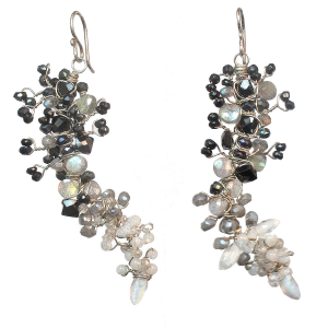 Handcrafted Wrapped Gemstone Branch Earrings