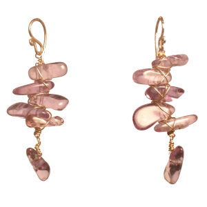 Handcrafted Wrapped Amethyst Branch Earrings