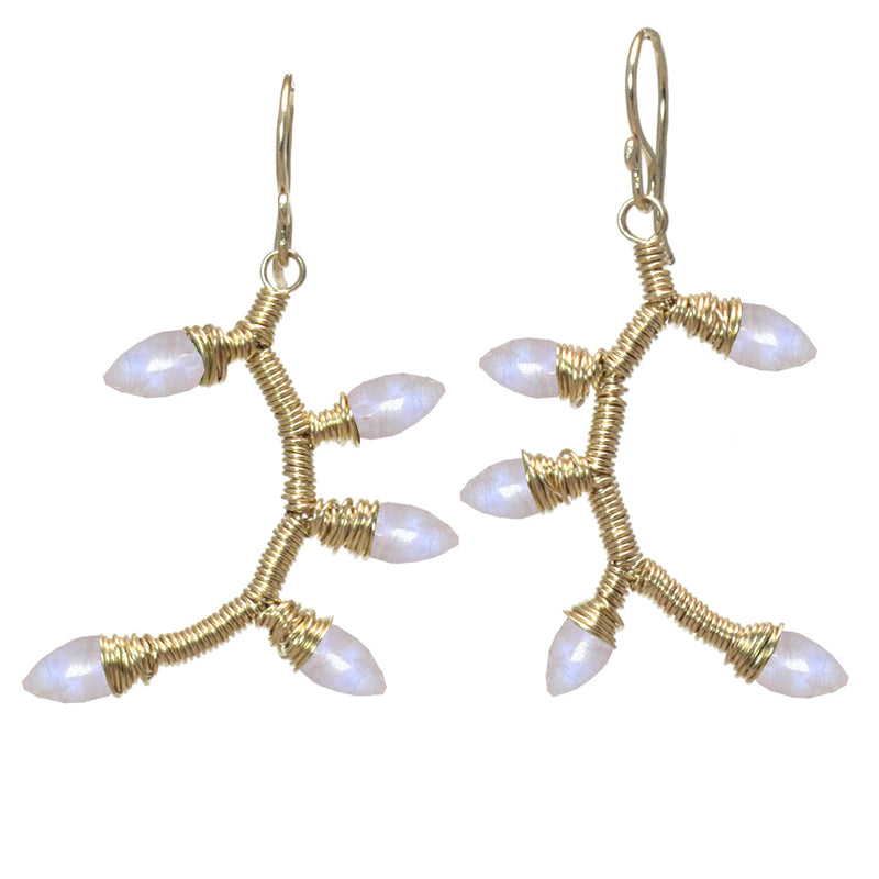 Moonstone Branch Earrings
