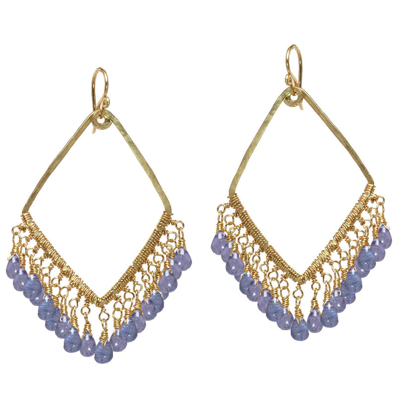 Hammered Diamond Filigree Tanzanite Earrings