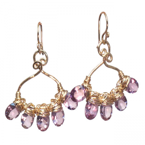 Hammered Swirl Drop Earrings – Pale Amethyst Dangle Charms - ClickThatClicks 