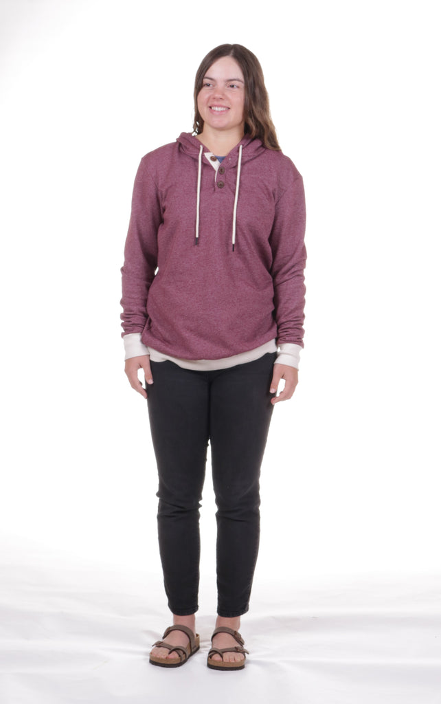 Mock Twist Fleece Hoodie – Burgundy Coast Edition - ClickThatClicks 