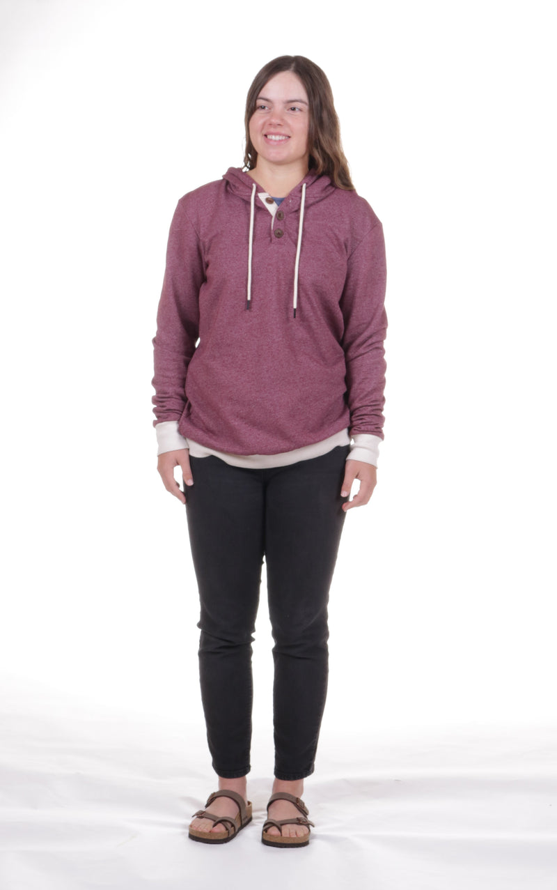 Mock Twist Fleece Hoodie – Burgundy Coast Edition - ClickThatClicks 