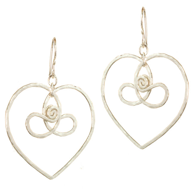 Hammered Celtic Heart Earrings