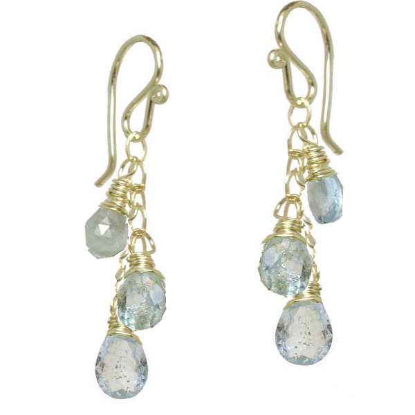 Aquamarine Chain Earrings