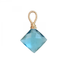Aqua Quartz Diamond Pendant – Sparkling Artisan Gemstone Jewelry