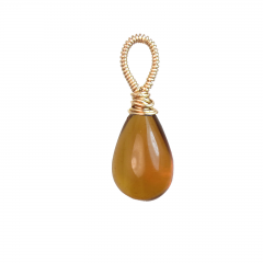 Honey Quartz Smooth Drop Pendant – Warm Artisan Gemstone Jewelry