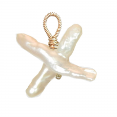 Ivory Cross Pearl Pendant – Elegant Artisan Jewelry