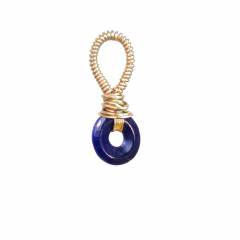 Lapis Donut Pendant – Artisan Gemstone Jewelry