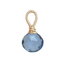London Blue Quartz Pendant – Deep Blue Artisan Gemstone Jewelry
