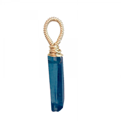 London Blue Quartz Dagger Pendant – Bold Artisan Gemstone Jewelry