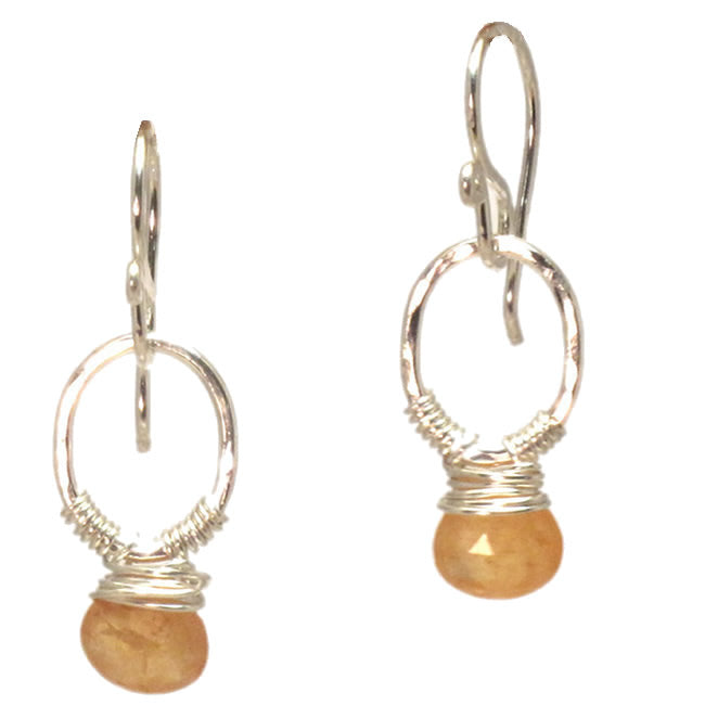Mandarin Garnet Wrapped Earrings