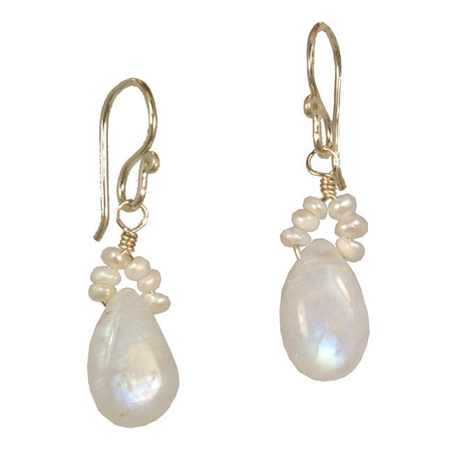 Ivory Pearl & Moonstone Earrings