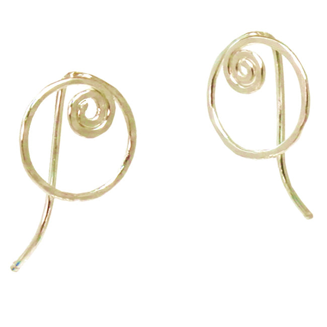 Hammered Curly Post Earrings