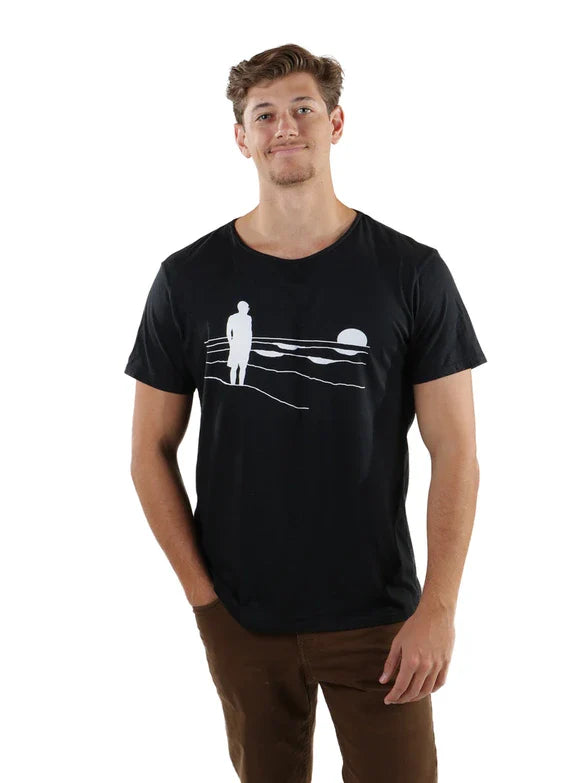 Hiero Head Black Open Neck Tee