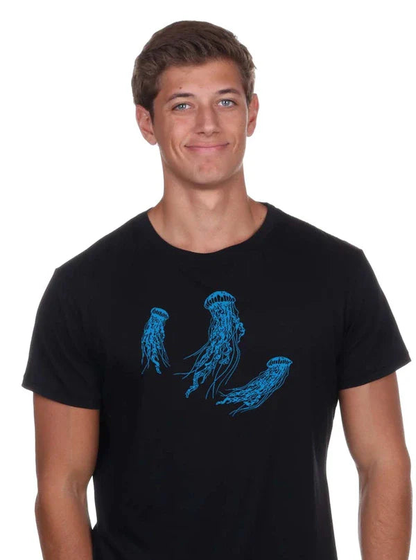 Dancing Jellies Black Shirt Crew Neck