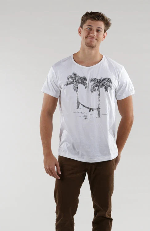Hammock & Palm Tree Open Neck Supima