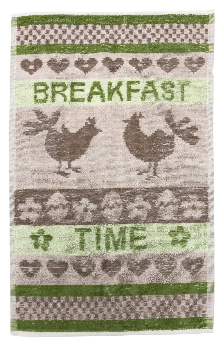 Terry Towelling Jacquard Kitchen Towel - Pack of 12 - ClickThatClicks 
