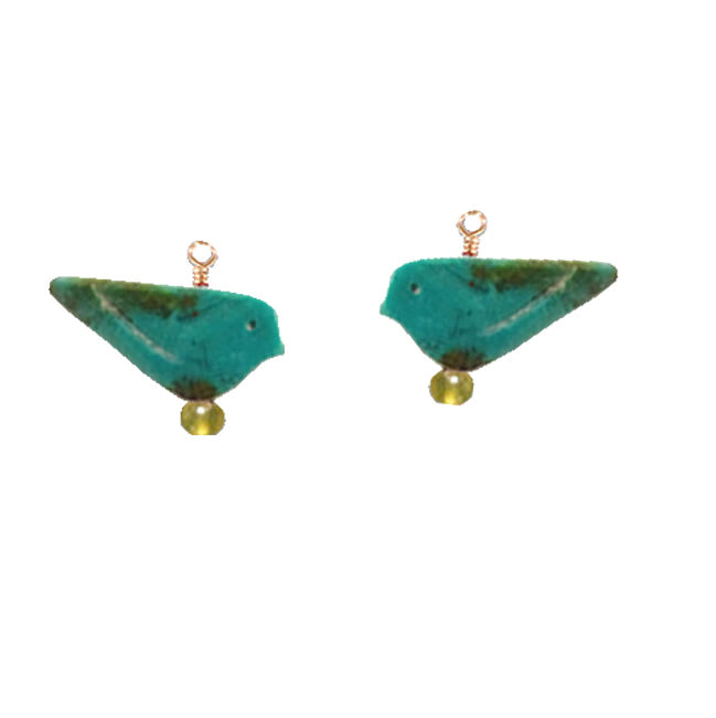 Turquoise Bird Set Pendant – Nature-Inspired Artisan Jewelry
