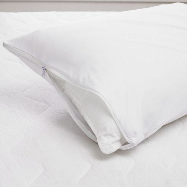 Bellissimo Luxury Water Resistant Zipped Pillow Protector Pair – 200TC Cotton